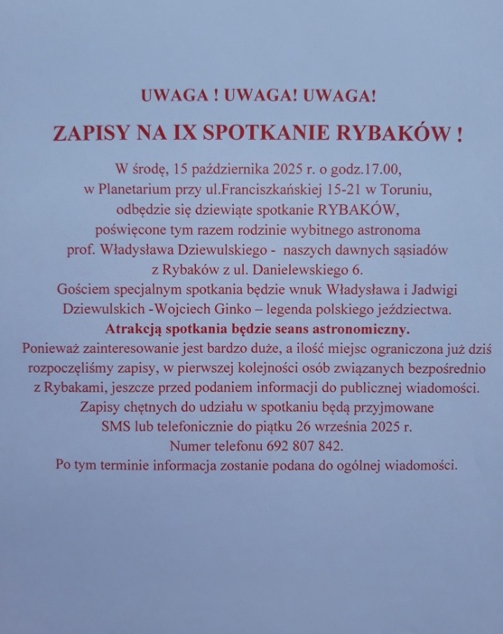 IX spotkanie rybak&oacute;w